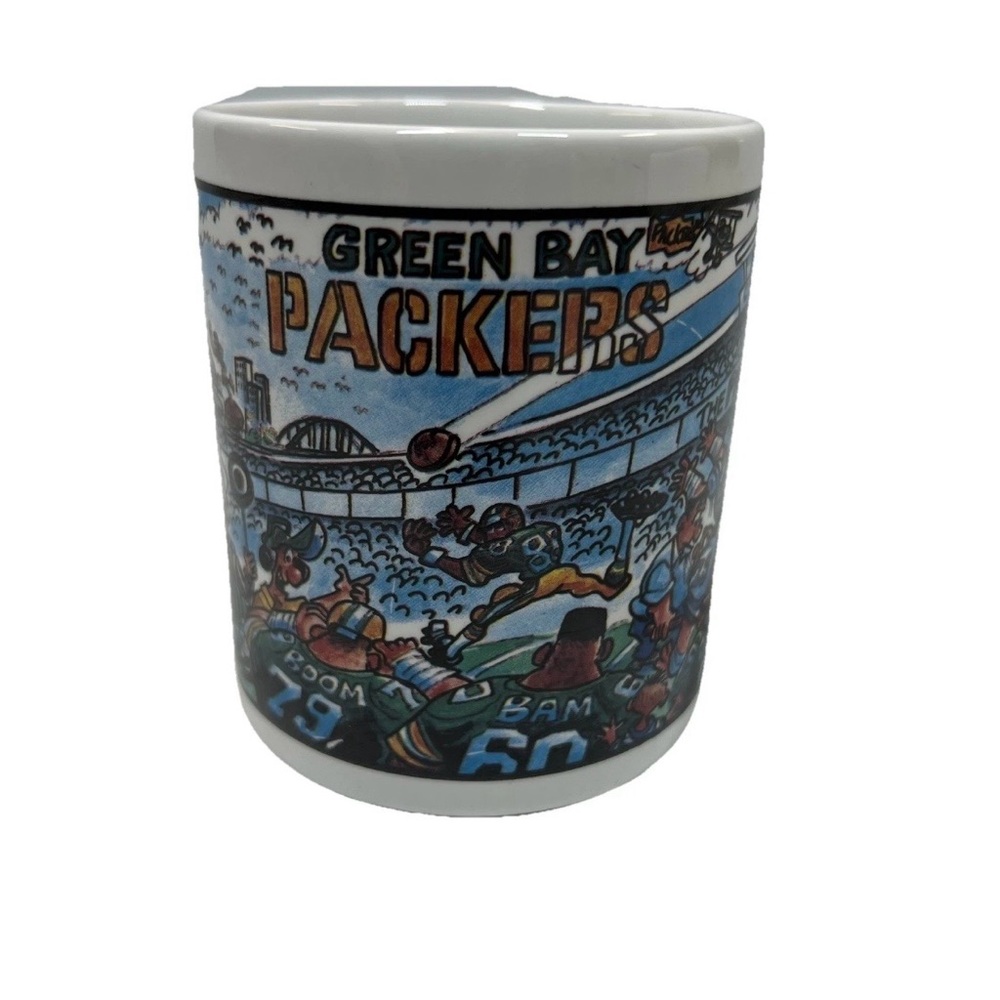 Green Bay Packers Cartoon Stadium Mug NFL Coffee Cup Team Edge Rare